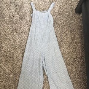 Grey, striped jumpsuit